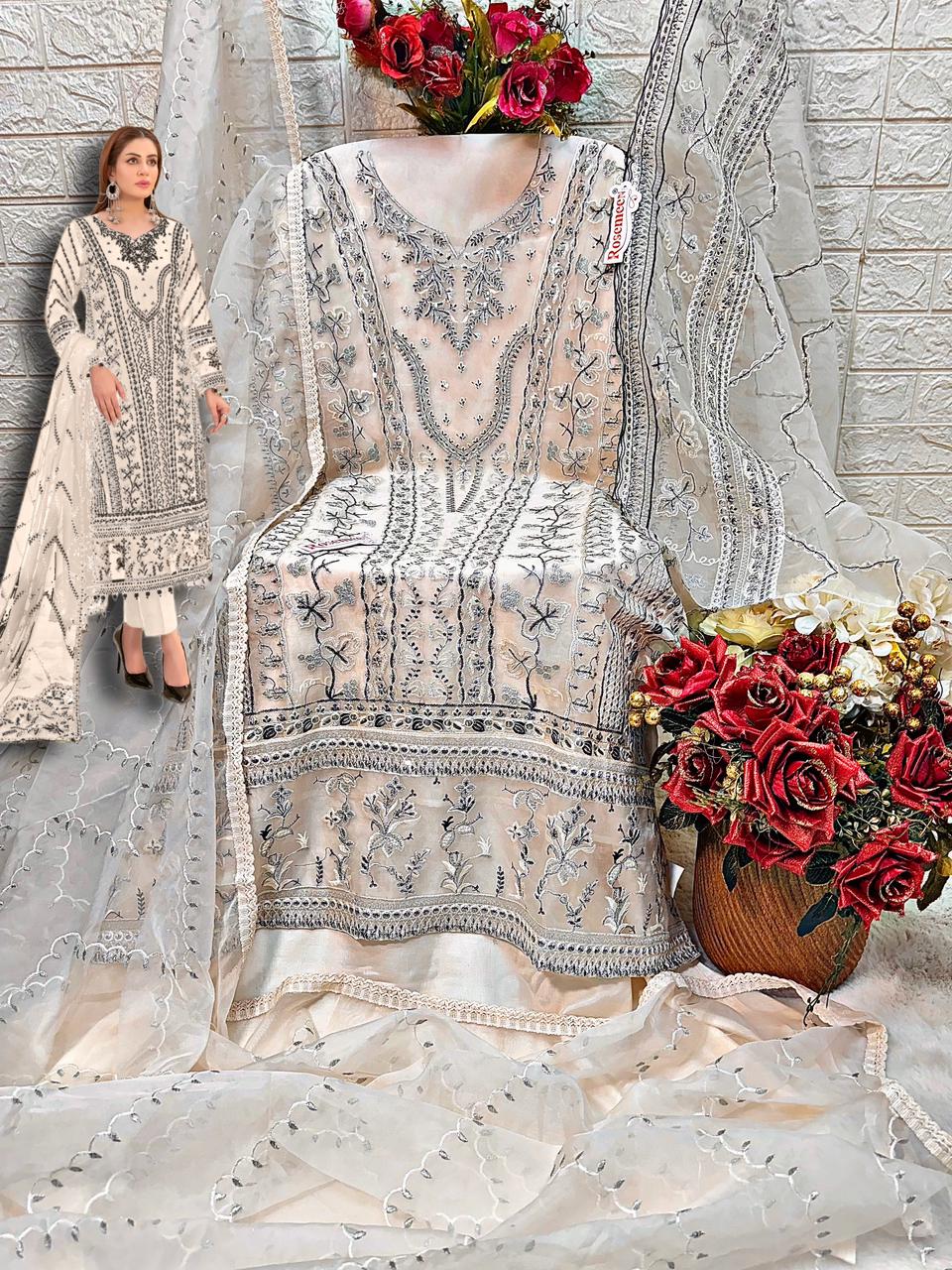 FEPIC 1753 ORGANZA PAKISTANI SUITS WHOLESALER