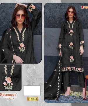 FEPIC 1755 BLACK PAKISTANI SUITS WHOLESALER