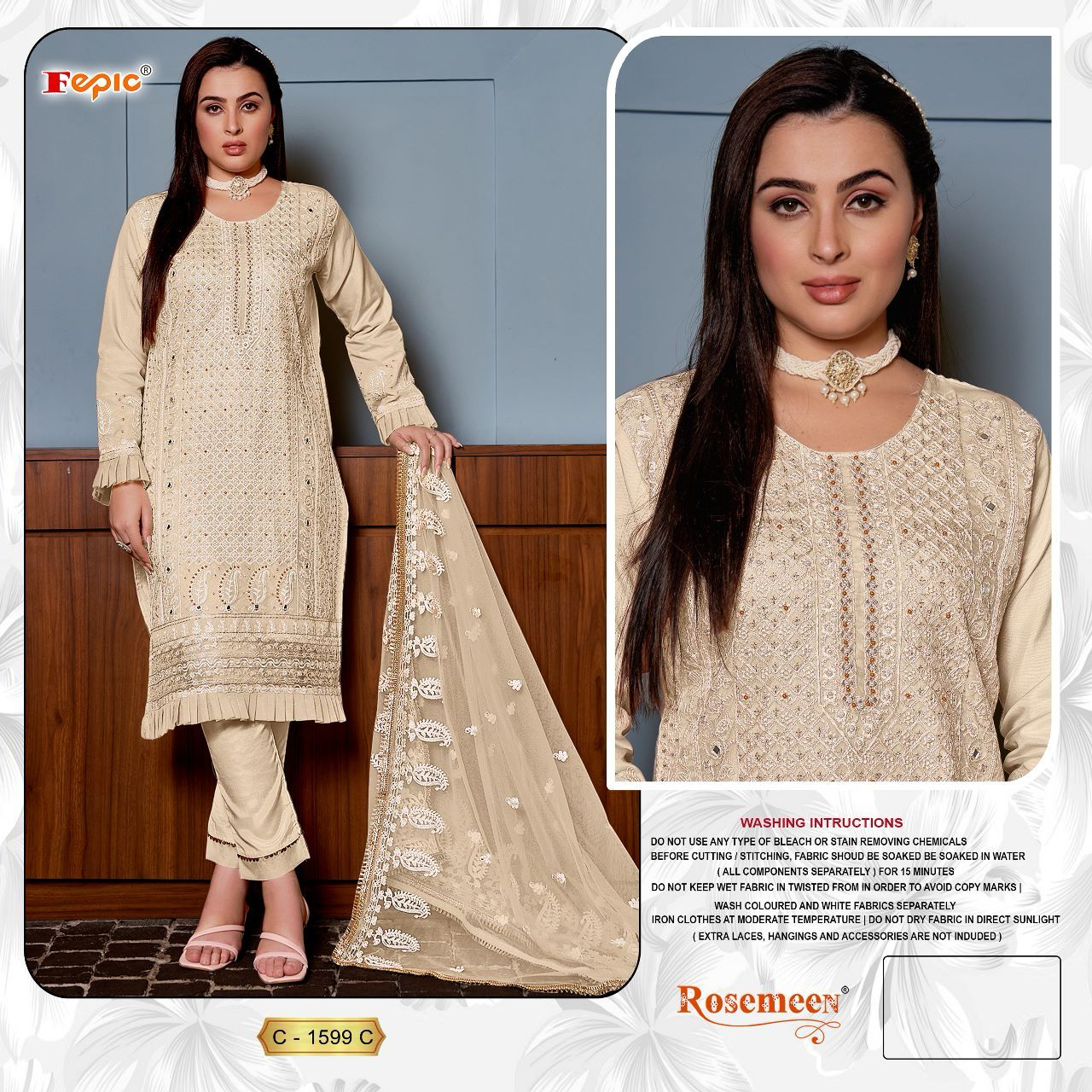 FEPIC C 1599 ROSEMEEN PAKISTANI SALWAR SUITS