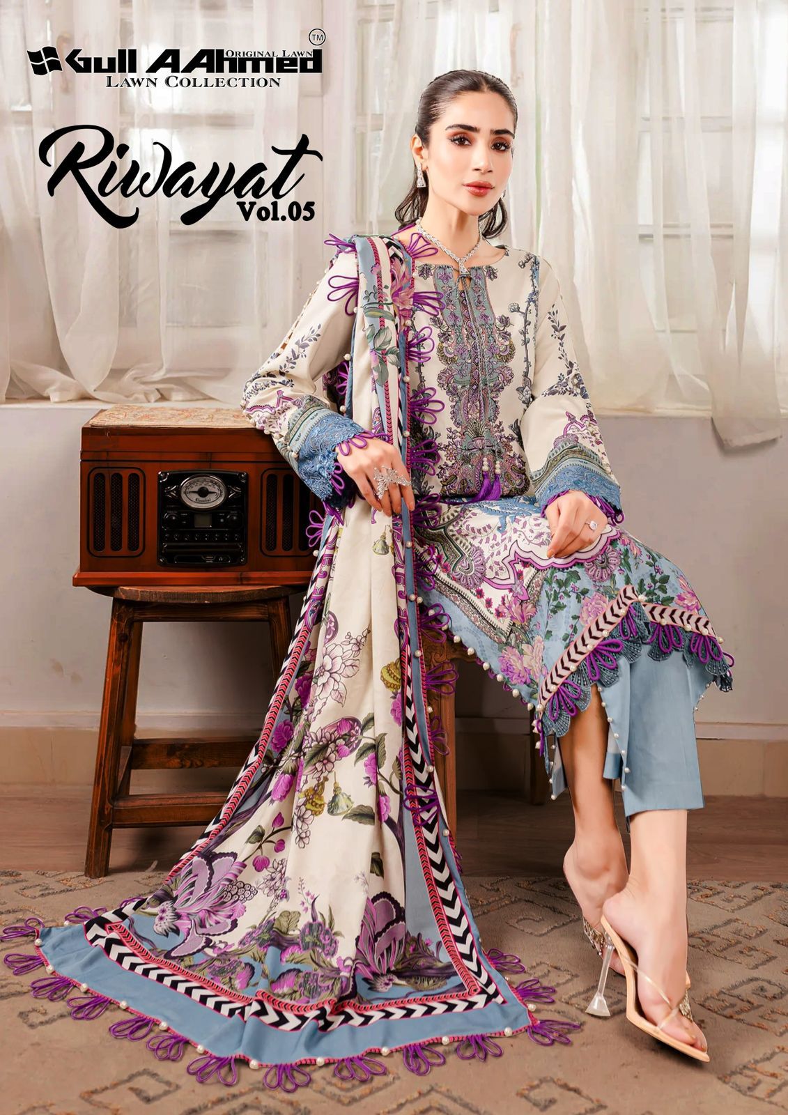 GULL AAHMED RIWAYAT VOL 5 LAWN COTTON SUITS