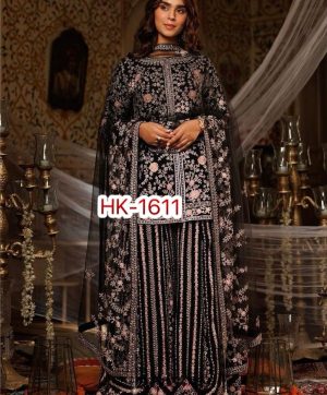 HK 1611 DESIGNER TOP GHARARA WHOLESALE