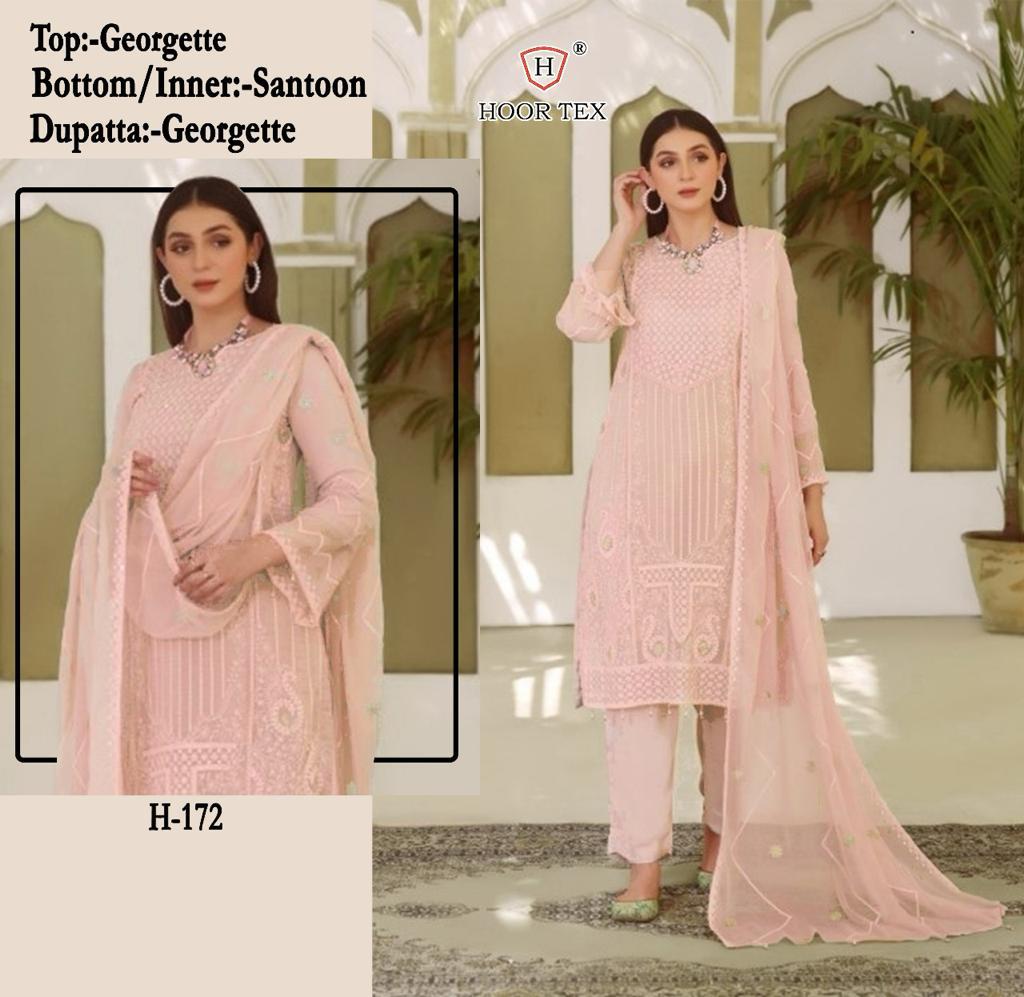 HOOR TEX H 172 PAKISTANI GEORGETTE SUITS