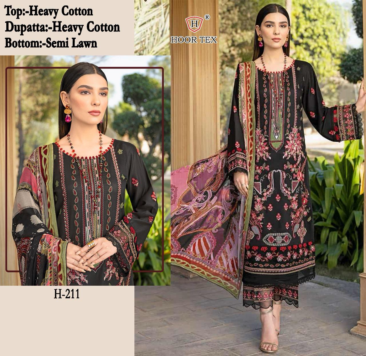 HOOR TEX H 211 PAKISTANI SALWAR SUITS WHOLESALE