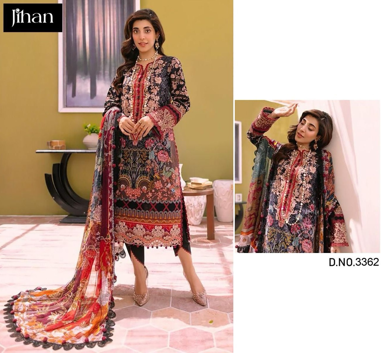 JIHAN 3362 PAKISTANI COTTON SUITS WHOLESALE