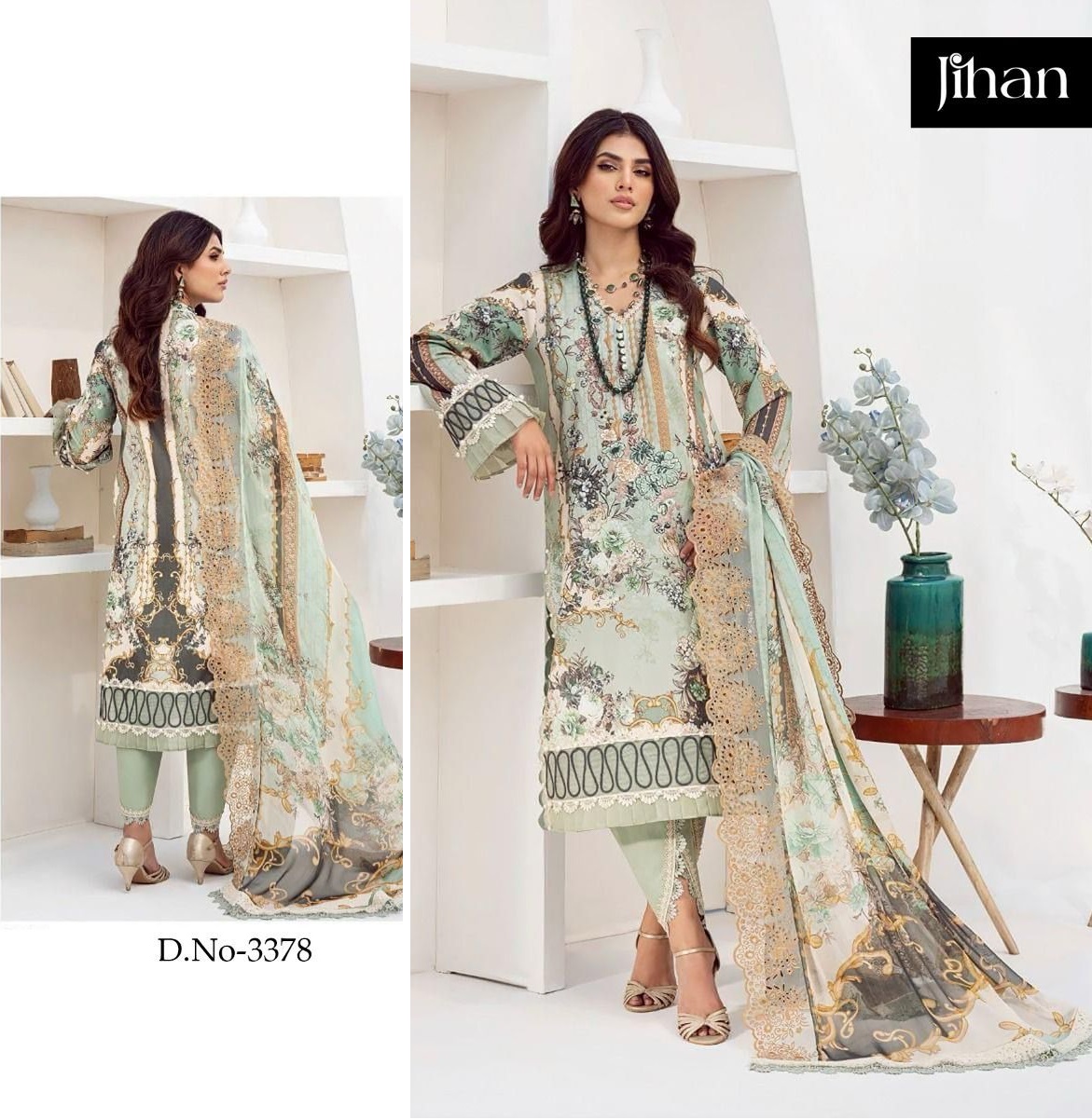 JIHAN 3378 PAKISTANI COTTON SALWAR SUITS