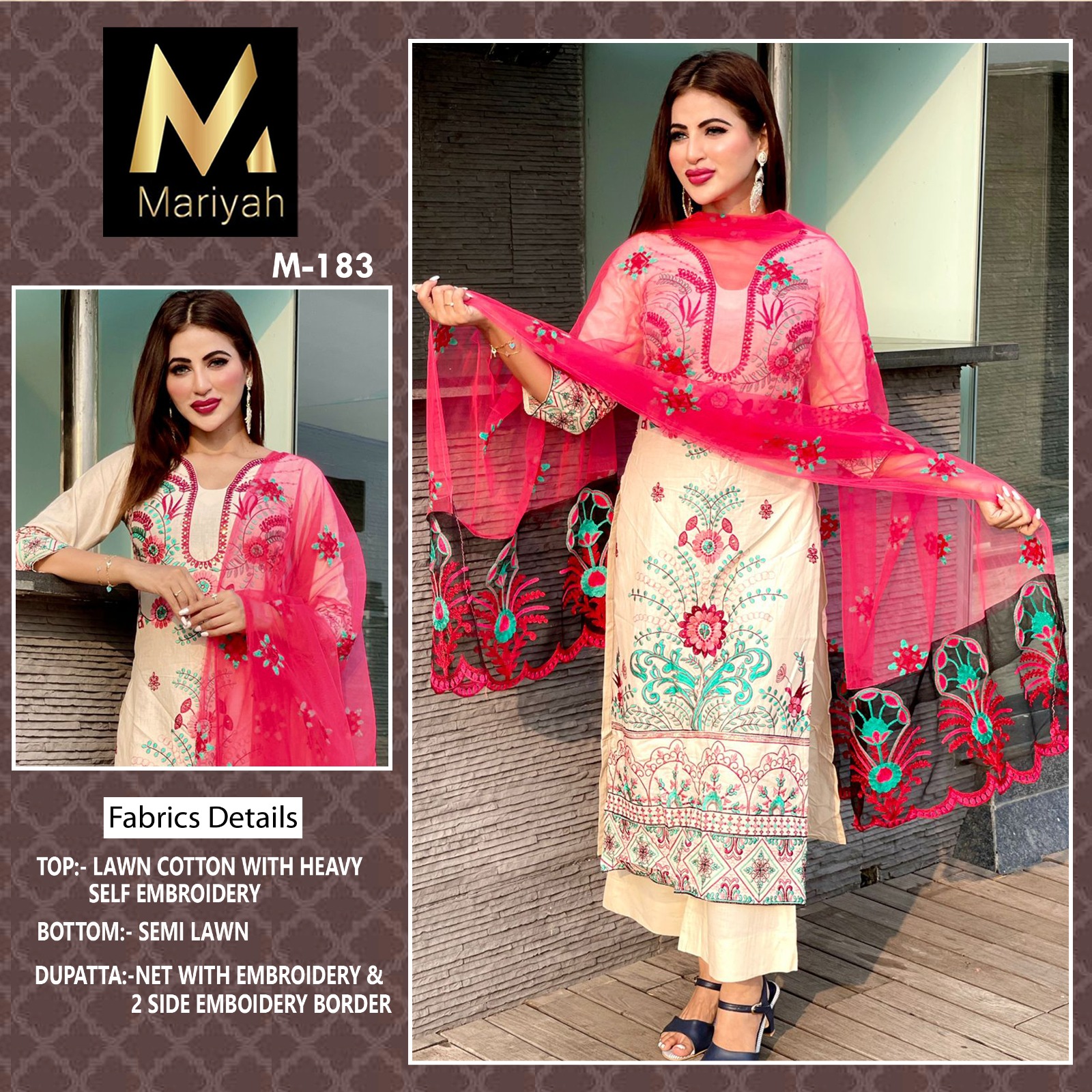 MARIYAH DESIGNER M 183 PAKISTANI SALWAR SUITS