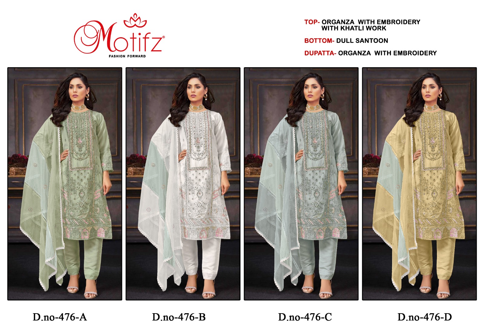 MOTIFZ 476 COLORS WHOLESALE PAKISTANI SUITS