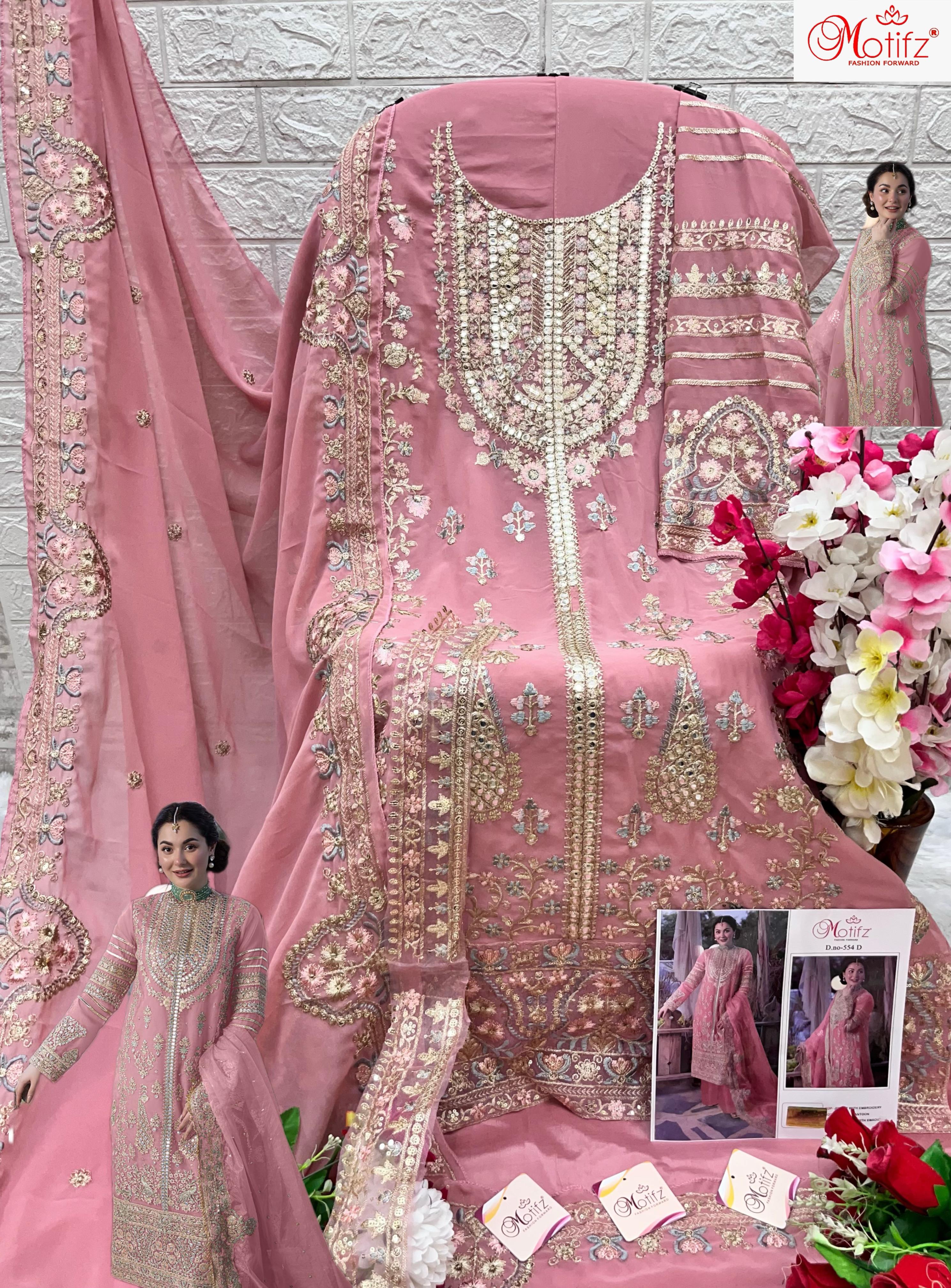 MOTIFZ 554 A TO D PAKISTANI SUITS WHOLESALE