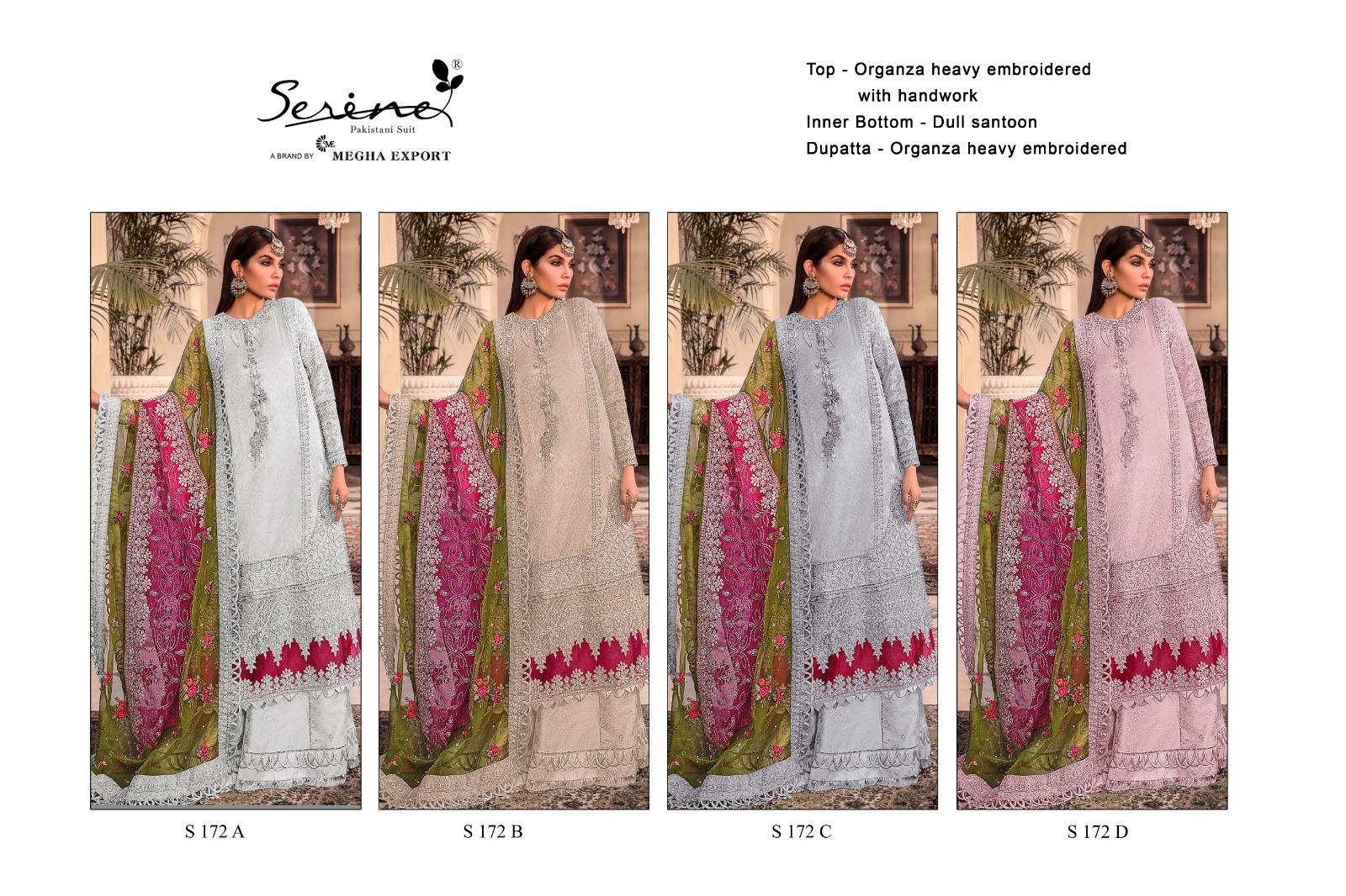 SERINE 172 COLORS ORGANZA SALWAR KAMEEZ