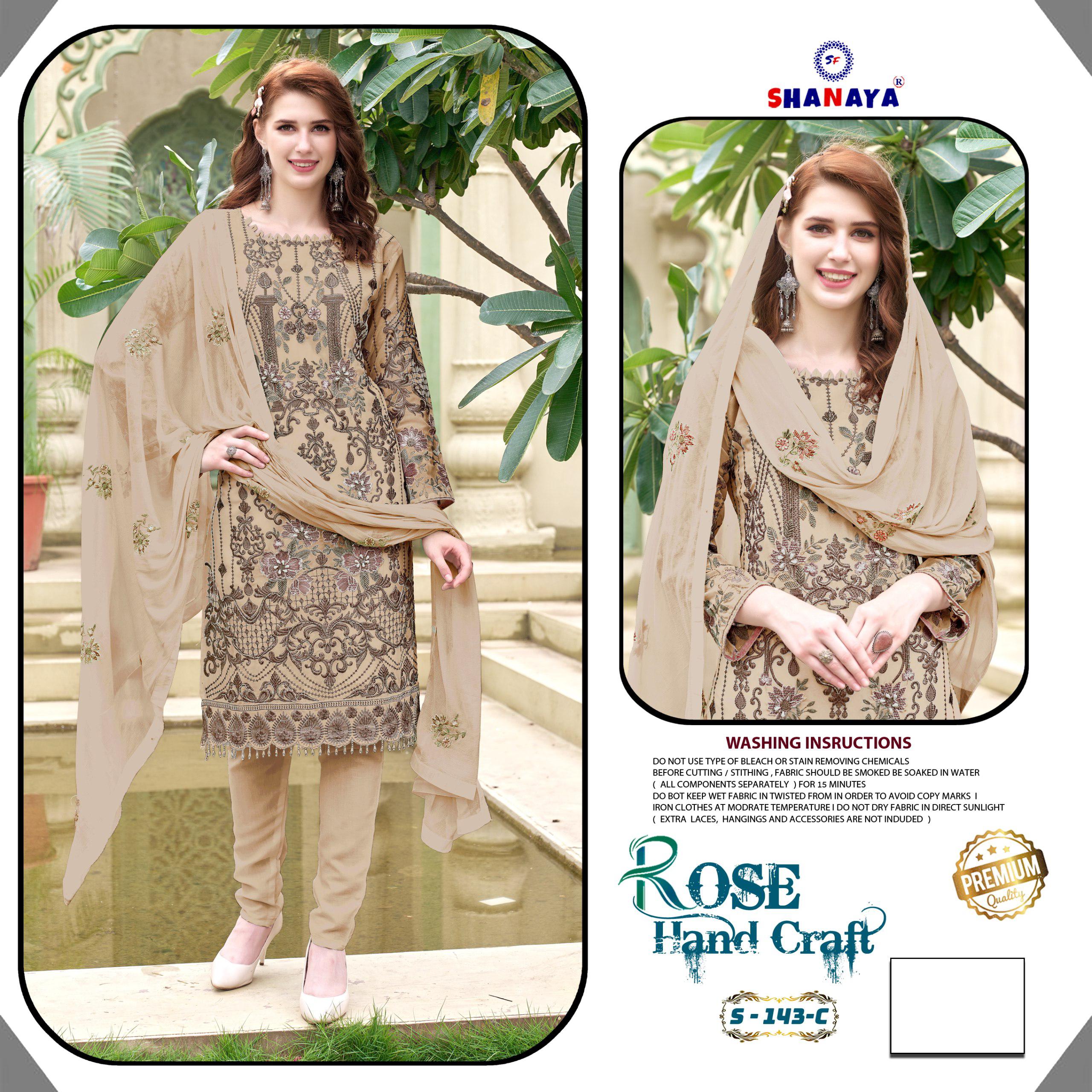 SHANAYA FASHION S 143 C ROSE HAND CRAFT SUITS