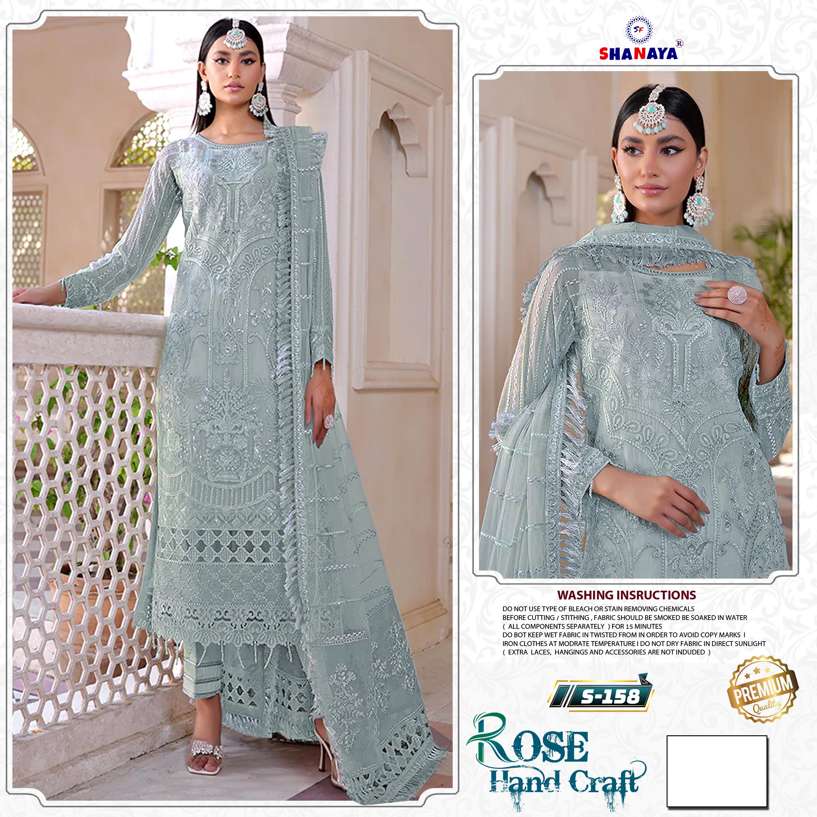 SHANAYA FASHION S 158 ROSE HAND CRAFT SALWAR SUITS