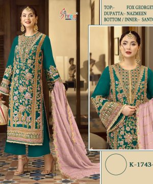 SHREE FABS 1743 PAKISTANI SUITS WHOLESALER