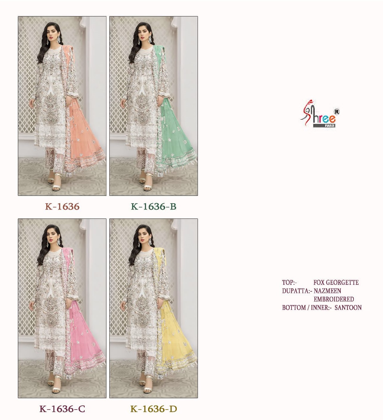 SHREE FABS K 1636 SERIES PAKISTANI SUITS IN INDIA