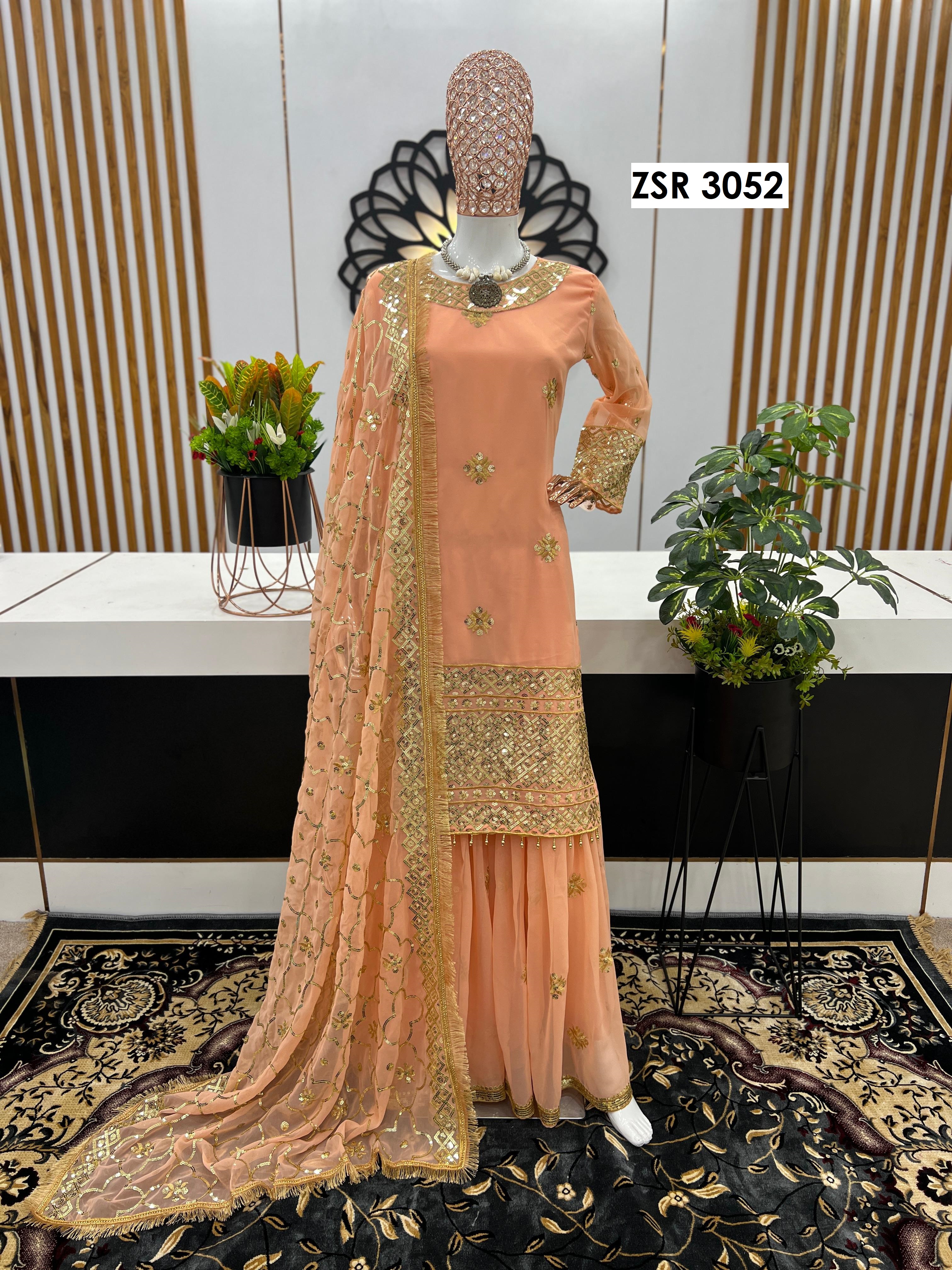 SHREE HARI ZSR 3052 DESIGNER TOP GHARARA WHOLESALE