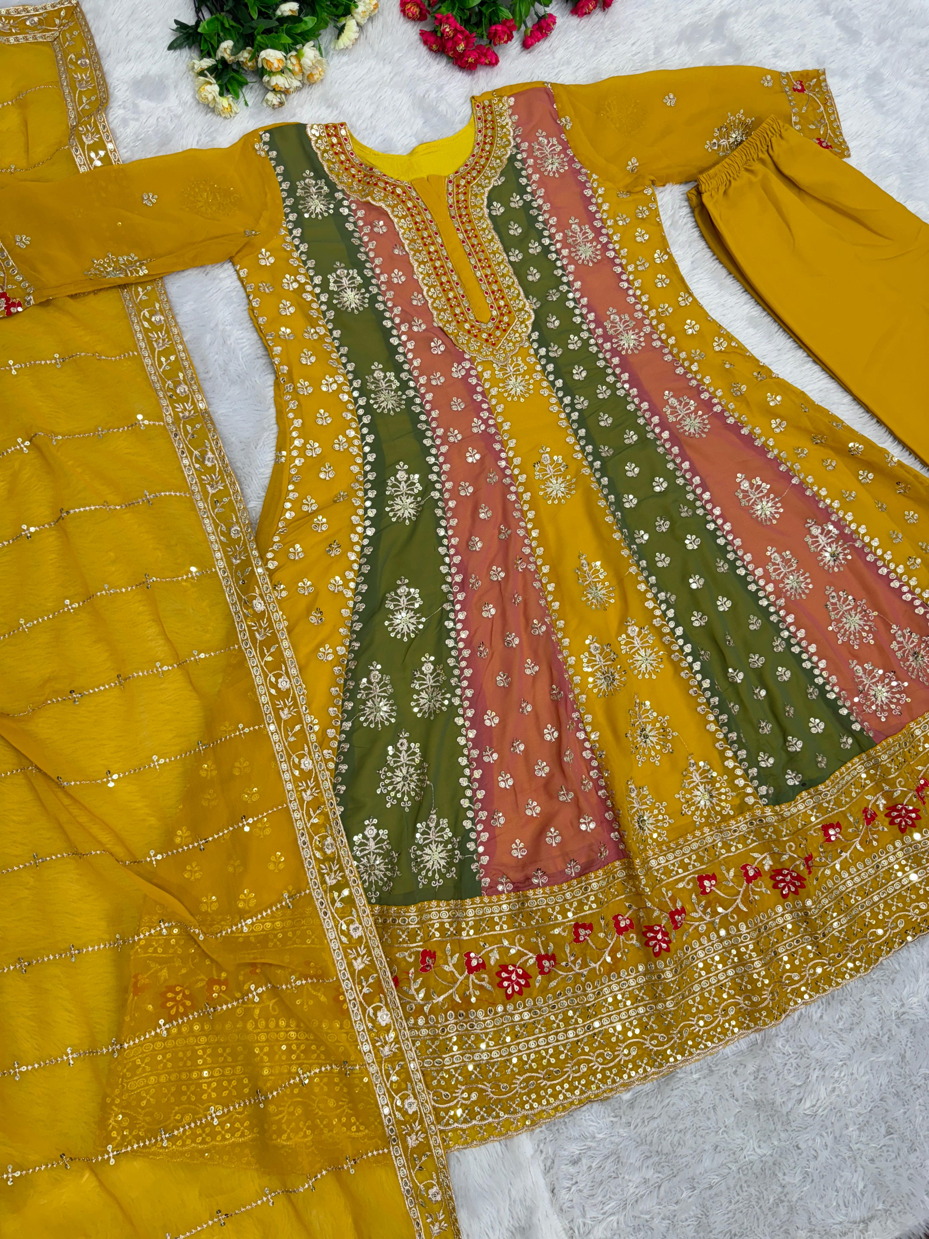 SHREE TEXTILE ST 130 YELLOW DESIGNER COLLECTION