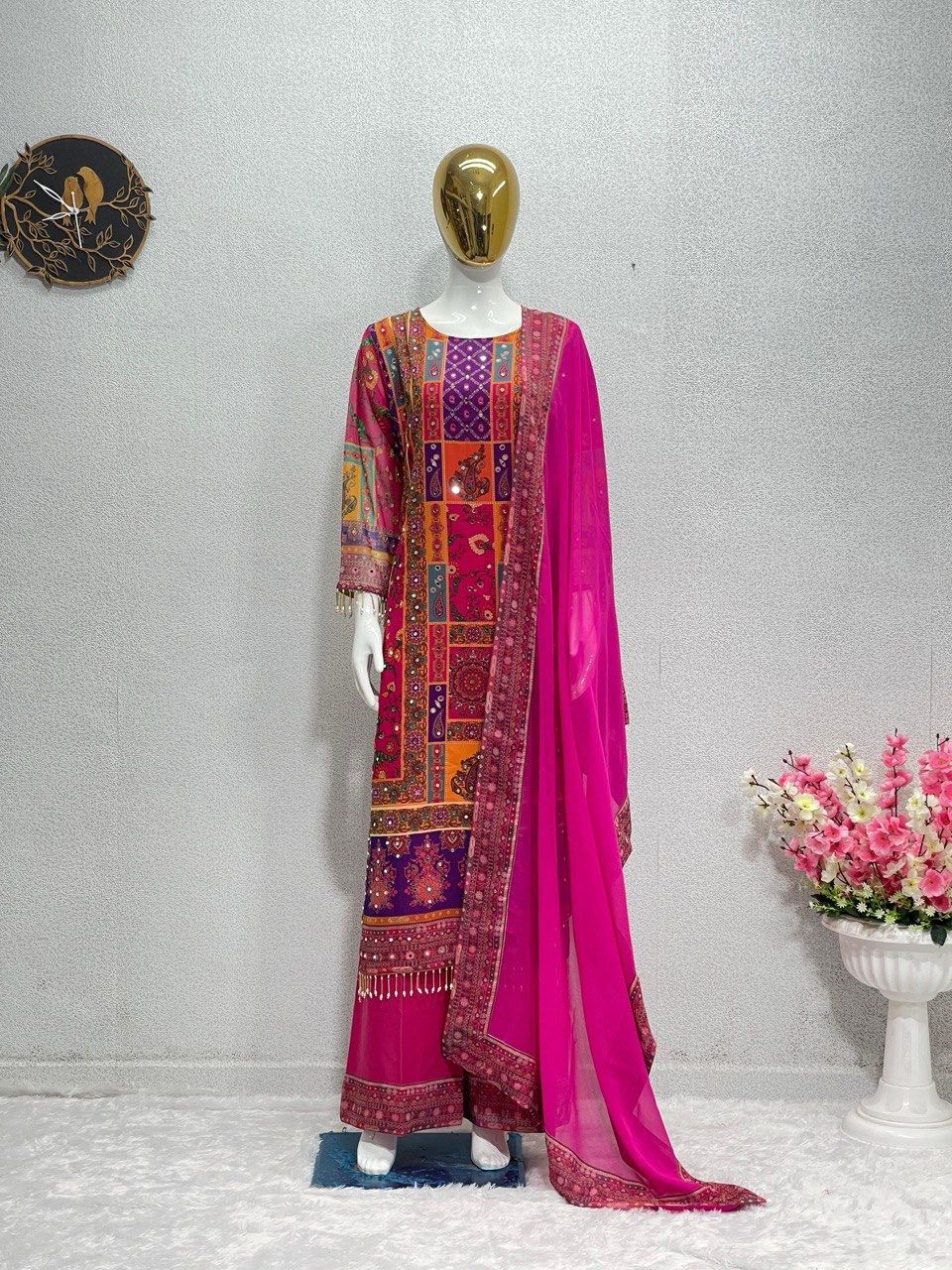 SHREE TEXTILE ST 133 PINK DRESS WHOLESALER