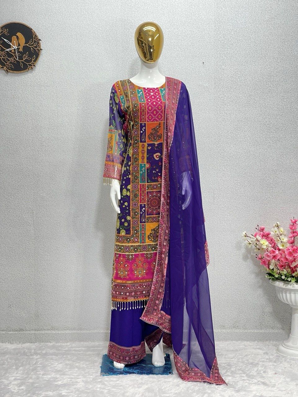 SHREE TEXTILE ST 133 PURPLE DRESS