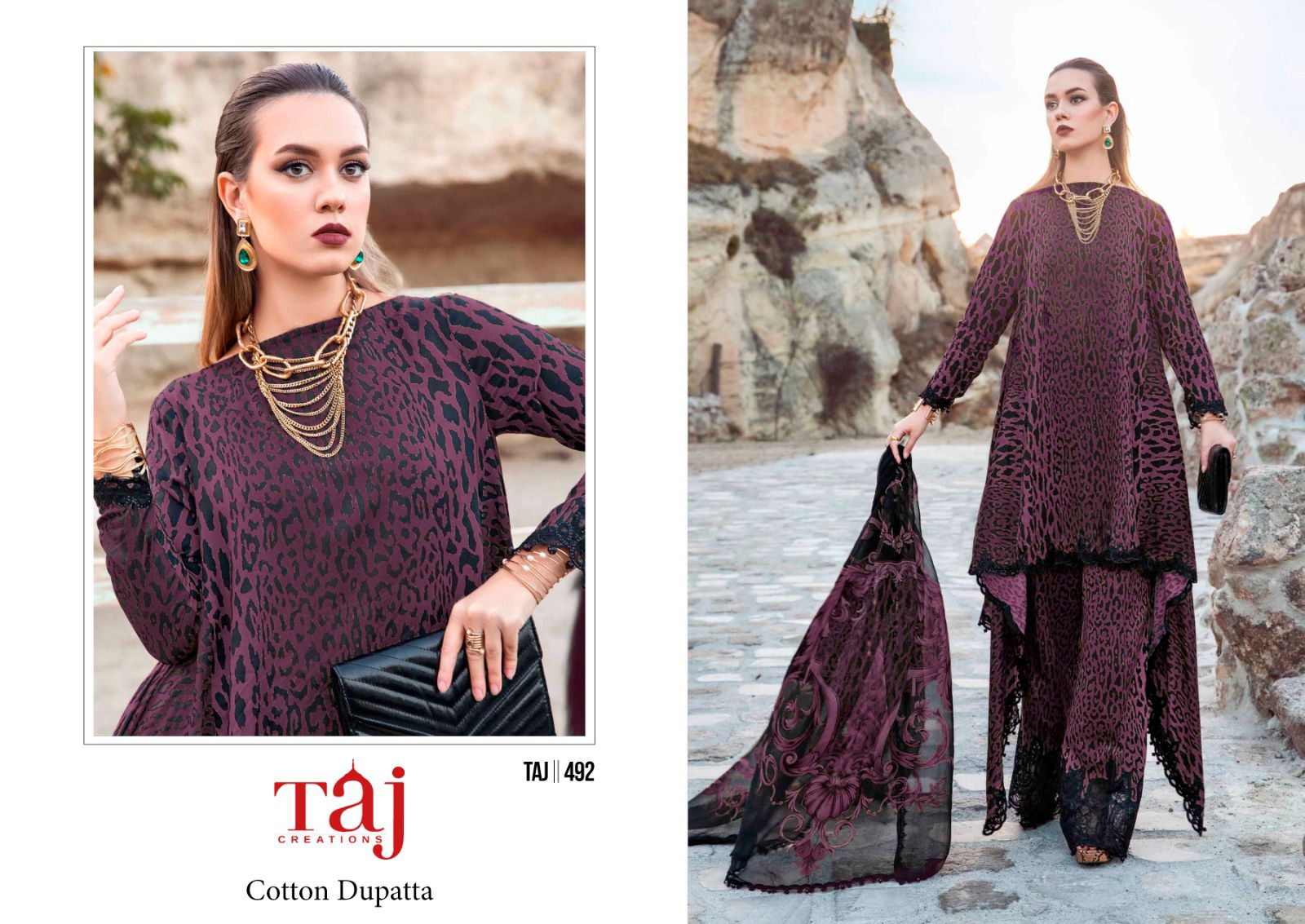 TAJ CREATION 492 COTTON PAKISTANI SUITS