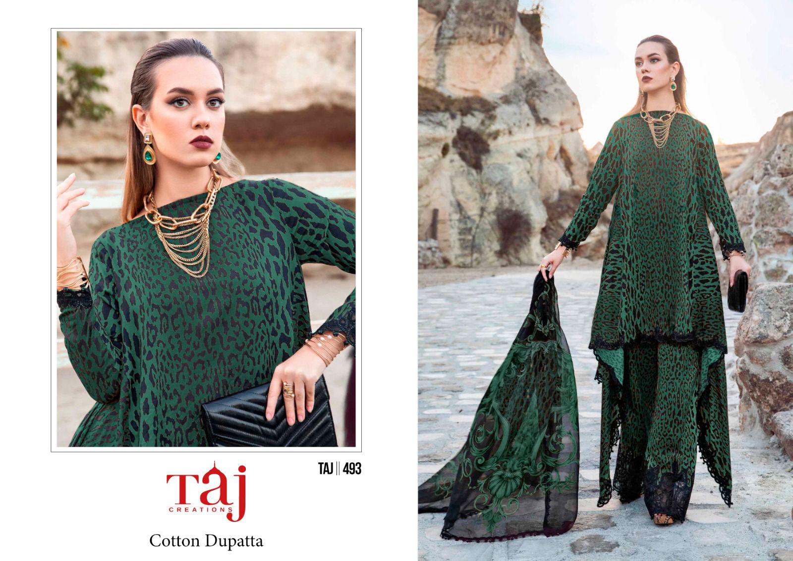 TAJ CREATION 493 COTTON PAKISTANI SUITS