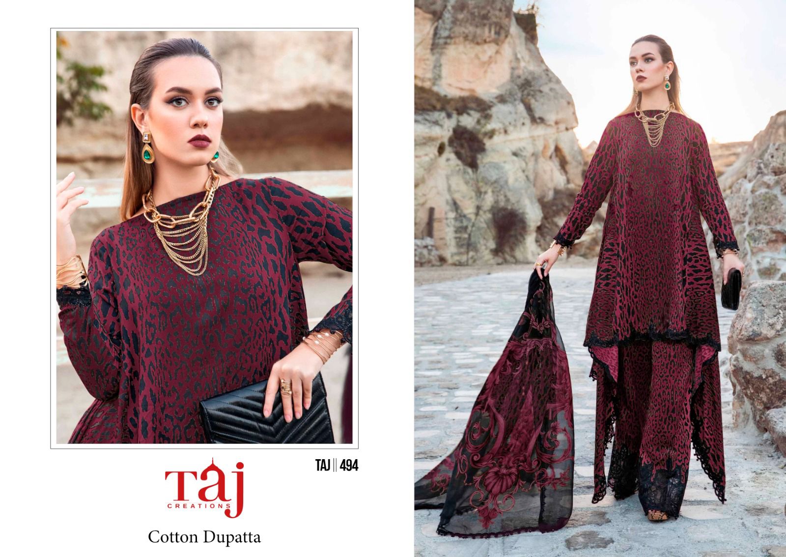 TAJ CREATION 494 COTTON PAKISTANI SUITS