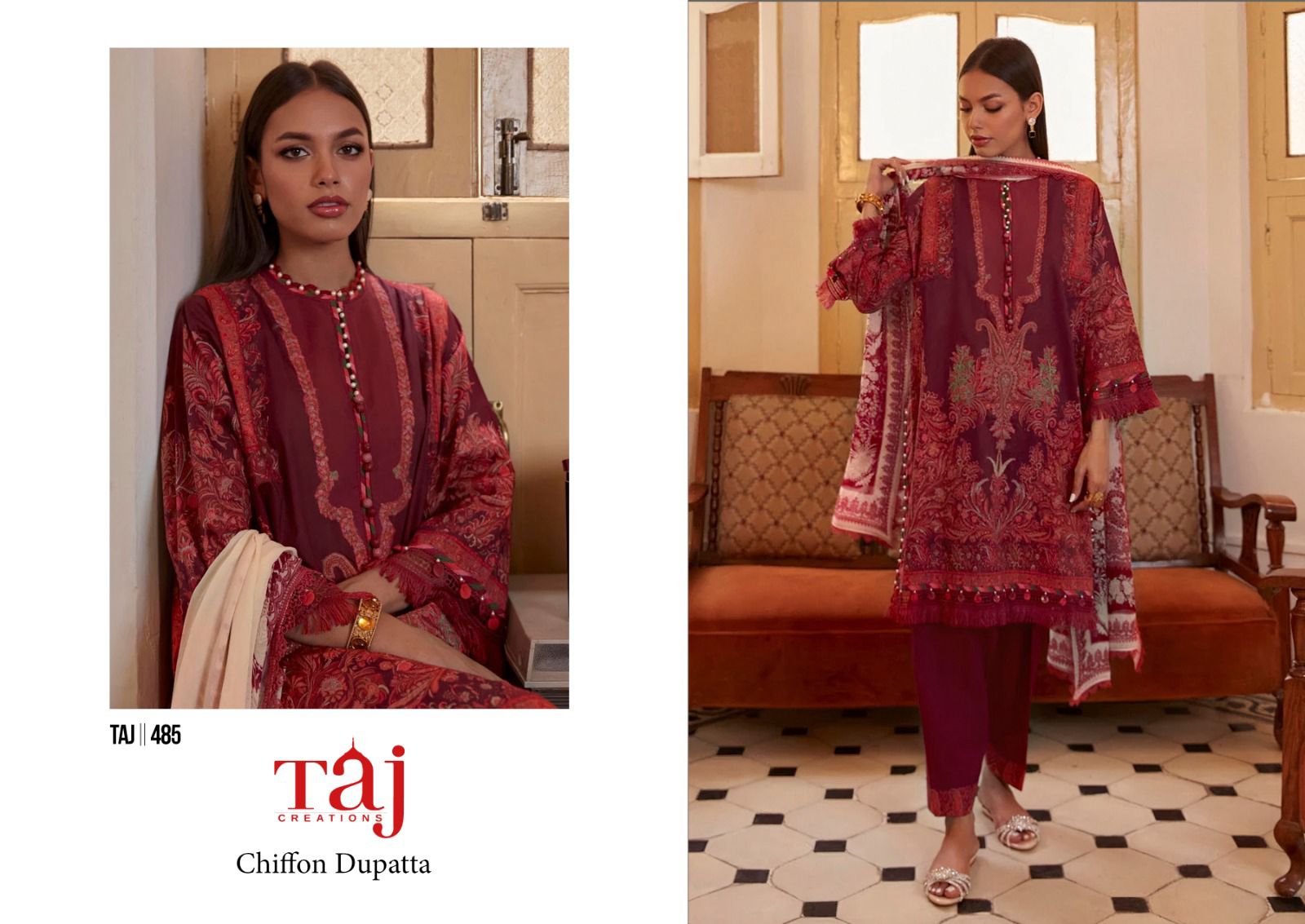 TAJ CREATIONS 482 COTTON SALWAR KAMEEZ