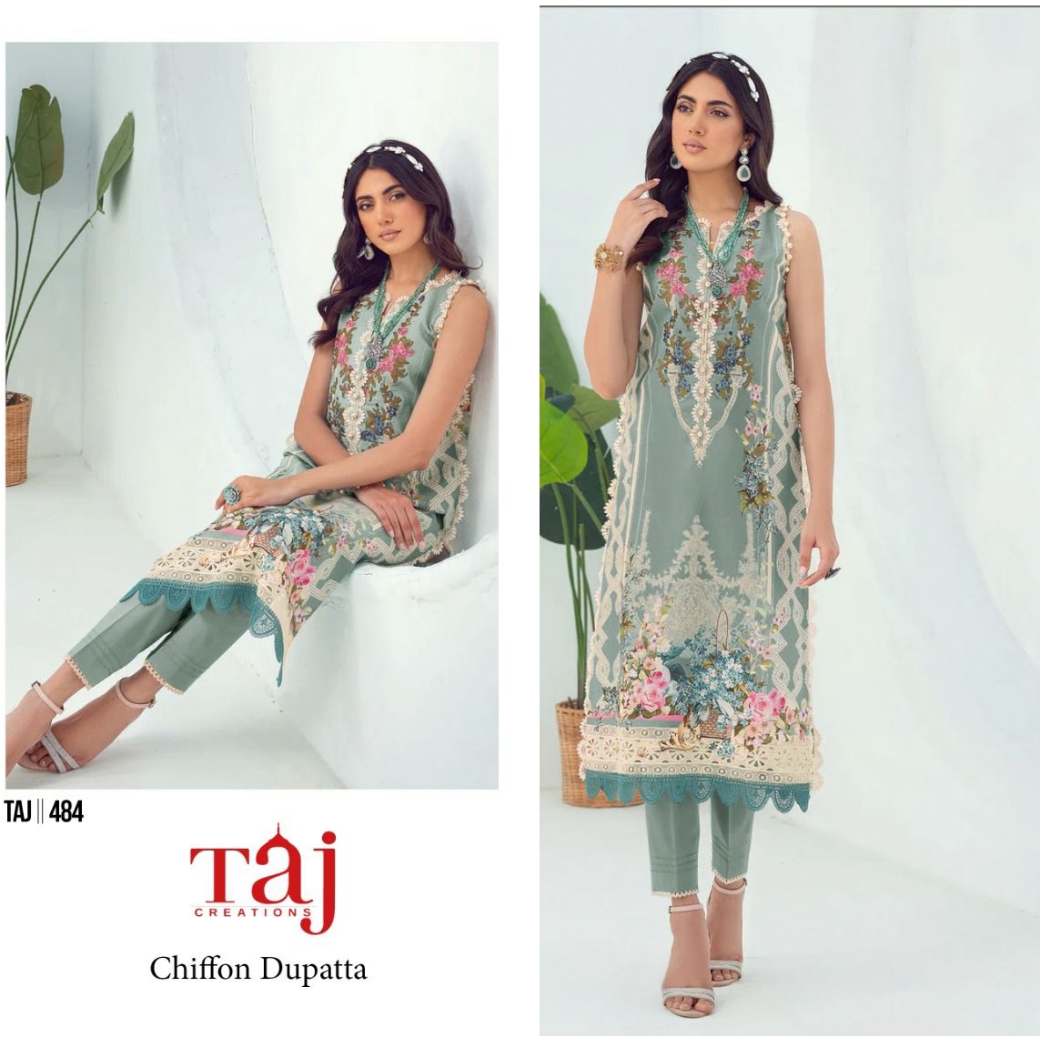 TAJ CREATIONS 484 PAKISTANI SUITS IN INDIA