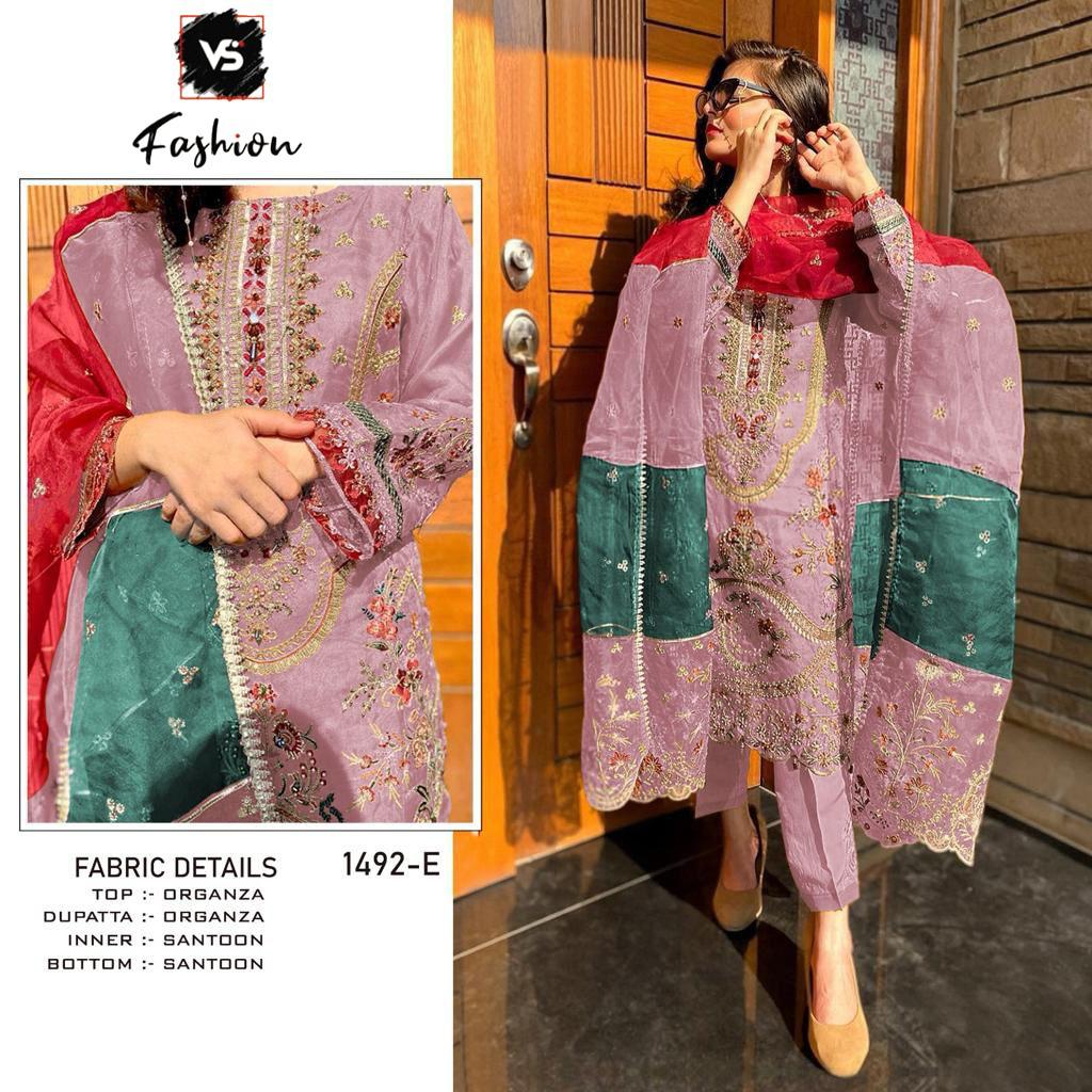 VS FASHION 1492 E TO H PAKISTANI SUITS IN INDIA