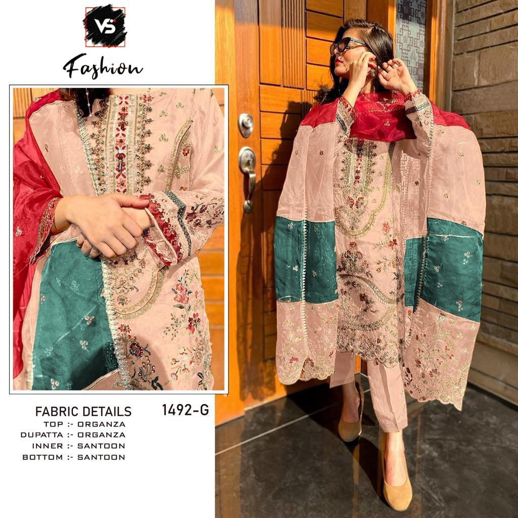 VS FASHION 1492 E TO H PAKISTANI SUITS IN INDIA