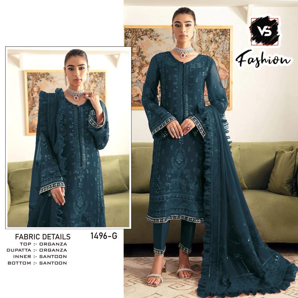 VS FASHION 1496 E TO H PAKISTANI SUITS IN INDIA