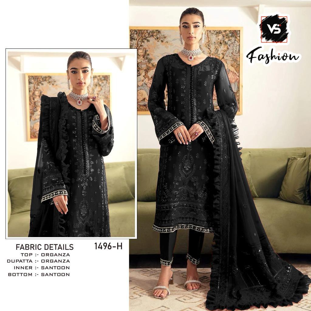 VS FASHION 1496 E TO H PAKISTANI SUITS IN INDIA