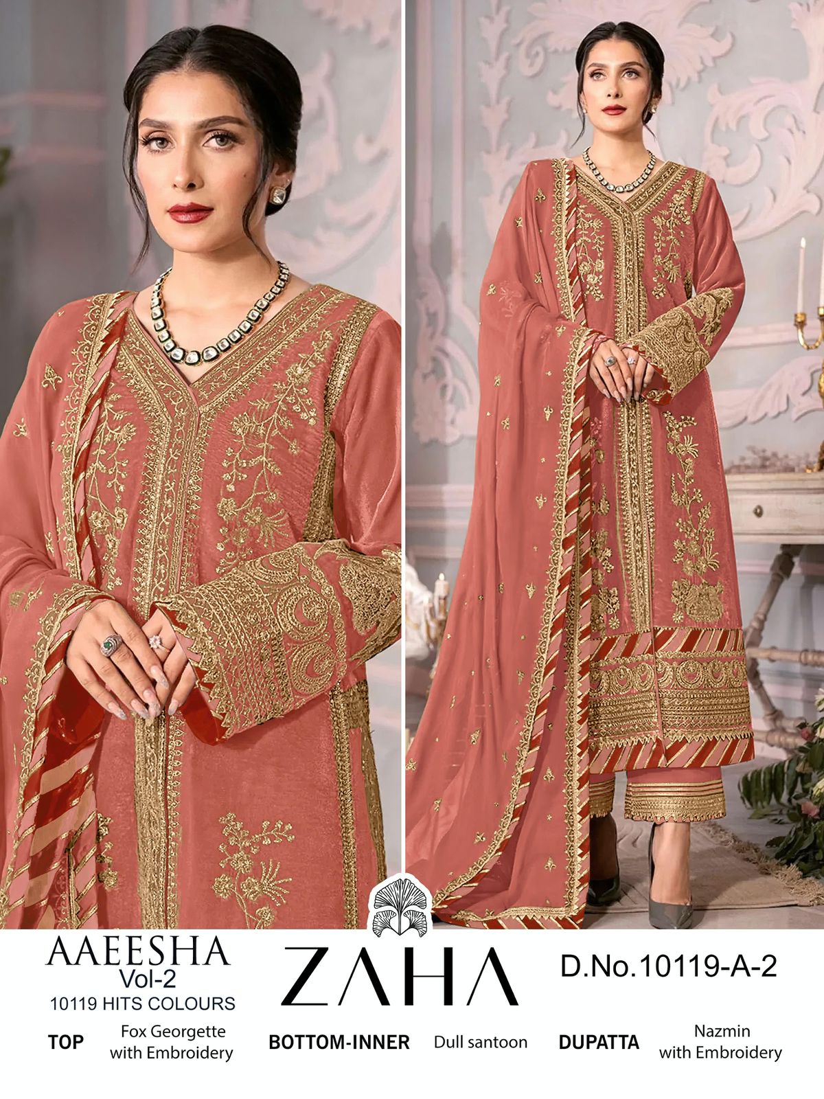 ZAHA 10119 A1 TO A4 AAEESHA VOL 2 HIT COLOURS SUITS