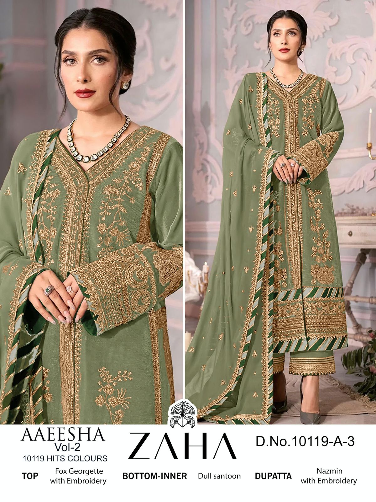 ZAHA 10119 A1 TO A4 AAEESHA VOL 2 HIT COLOURS SUITS