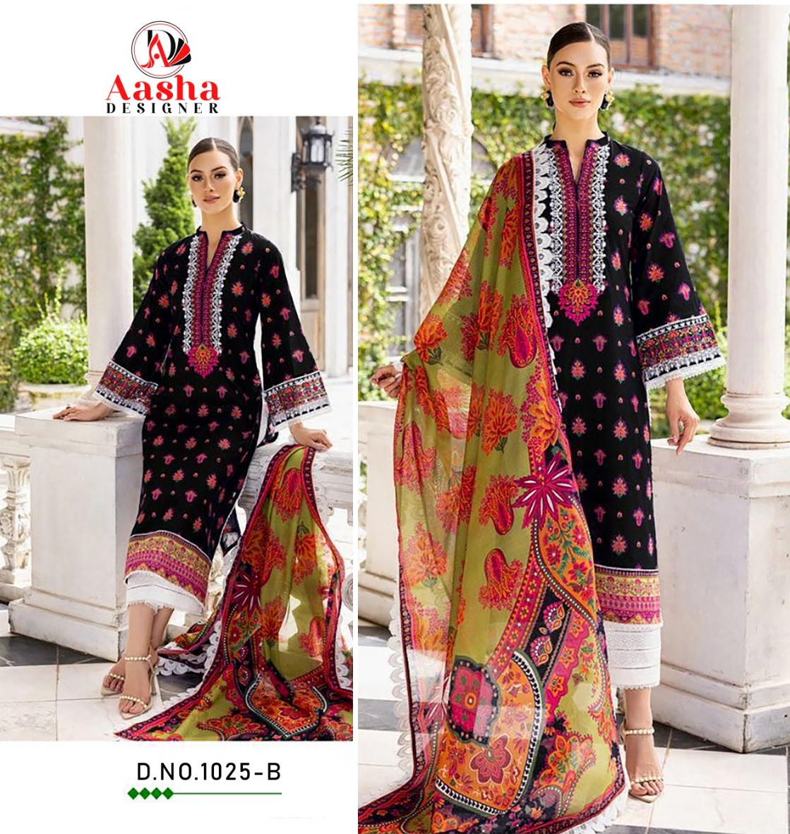 AASHA DESIGNER 1025 B PAKISTANI SALWAR SUITS