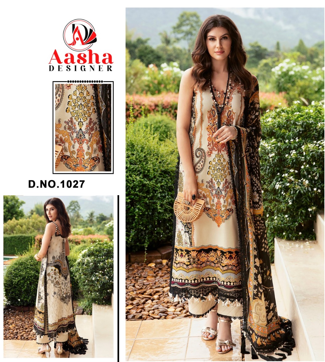 AASHA DESIGNER 1027 COTTON SALWAR SUITS