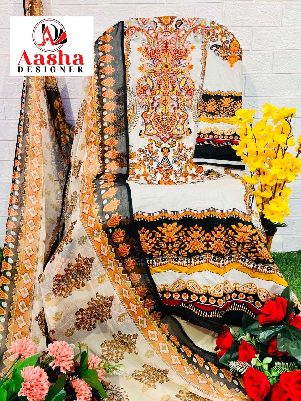 AASHA DESIGNER 1027 COTTON SALWAR SUITS