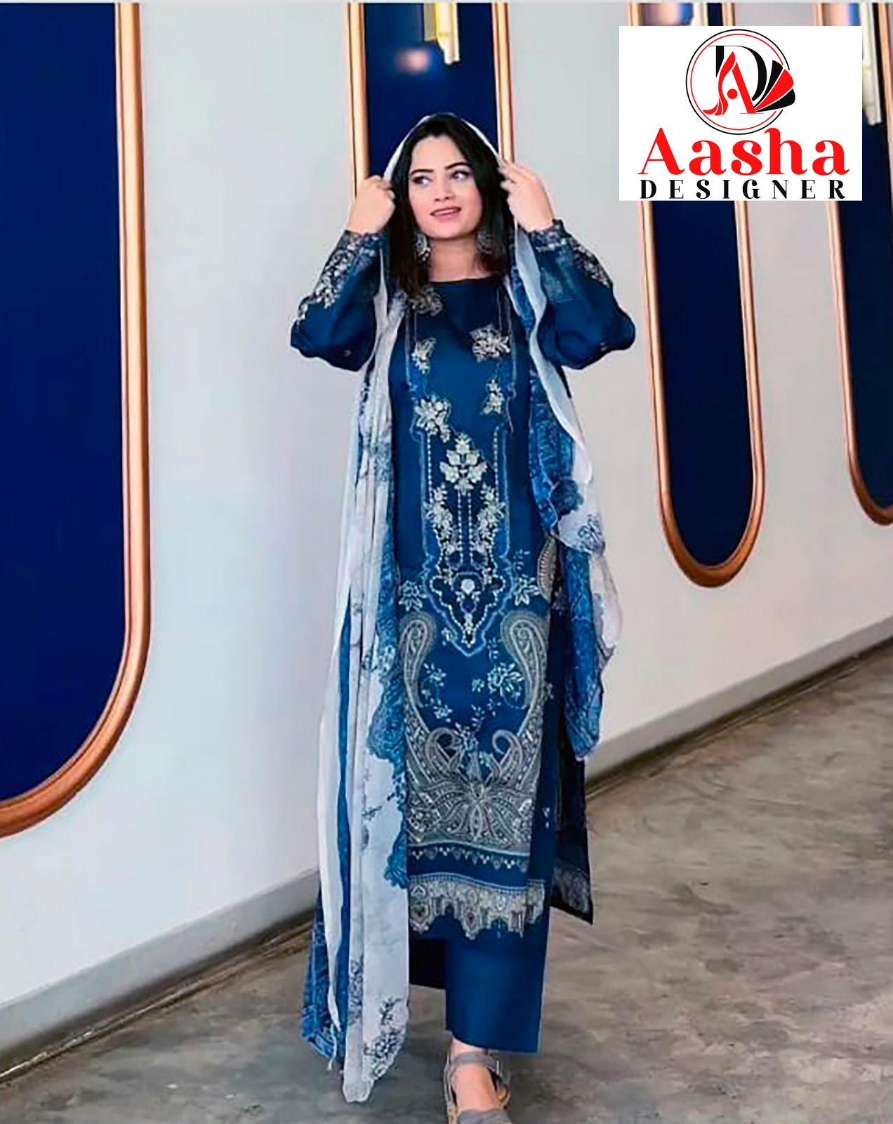 AASHA DESIGNER ML1006 A COTTON PAKISTANI SUITS