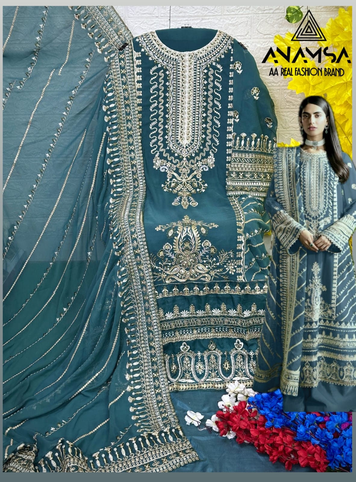 ANAMSA 230 J PAKISTANI SUITS WHOLESALE