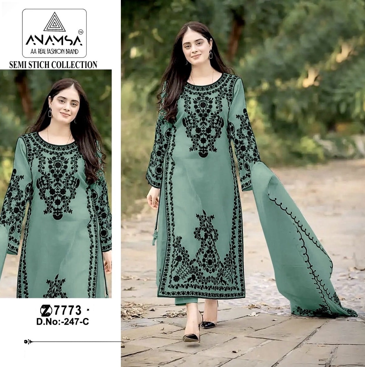 ANAMSA 247 C PAKISTANI SUITS WHOLESALE