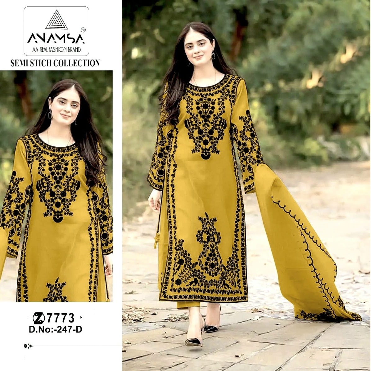 ANAMSA 247 D PAKISTANI SUITS WHOLESALE