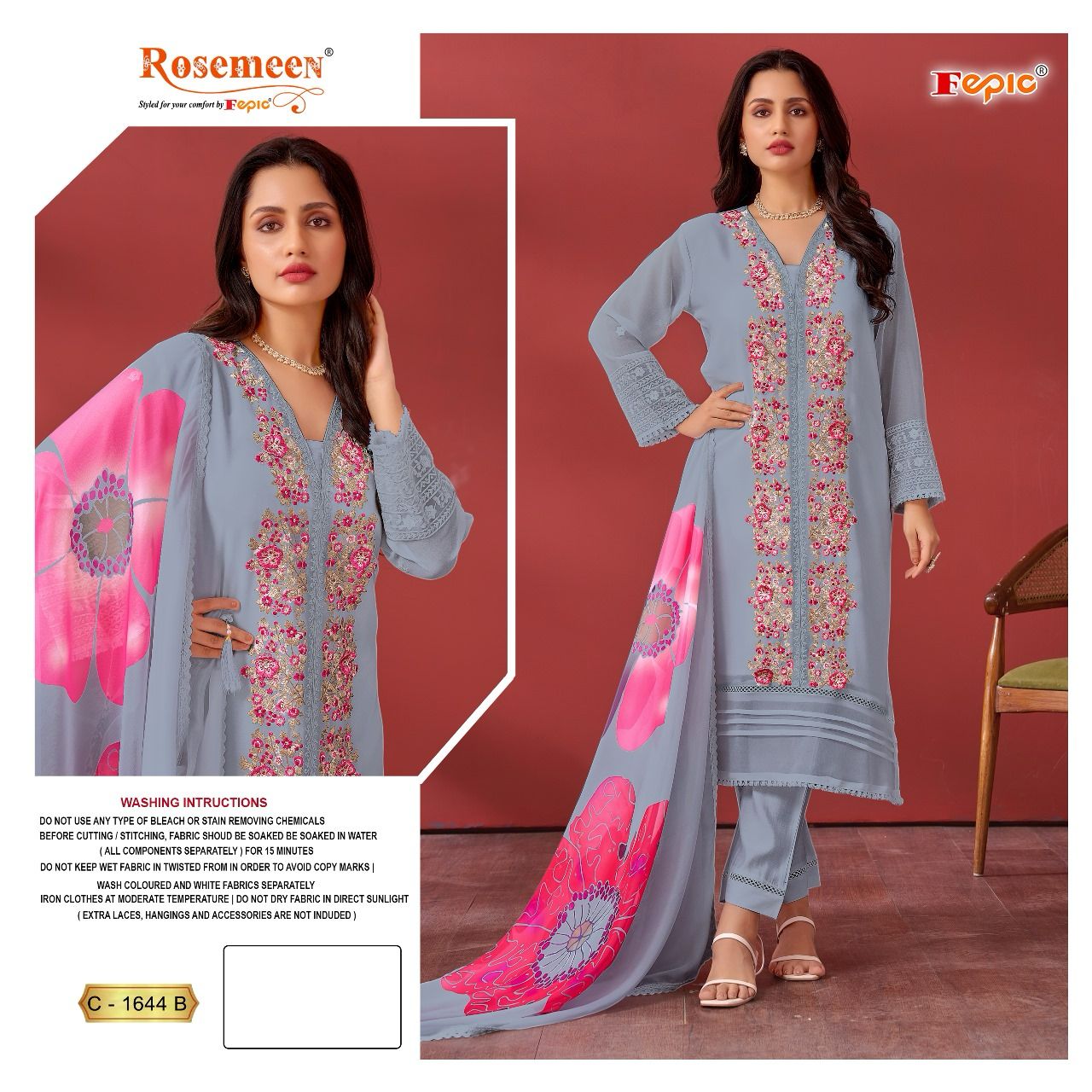 FEPIC C 1644 ROSEMEEN PAKISTANI SUITS IN INDIA