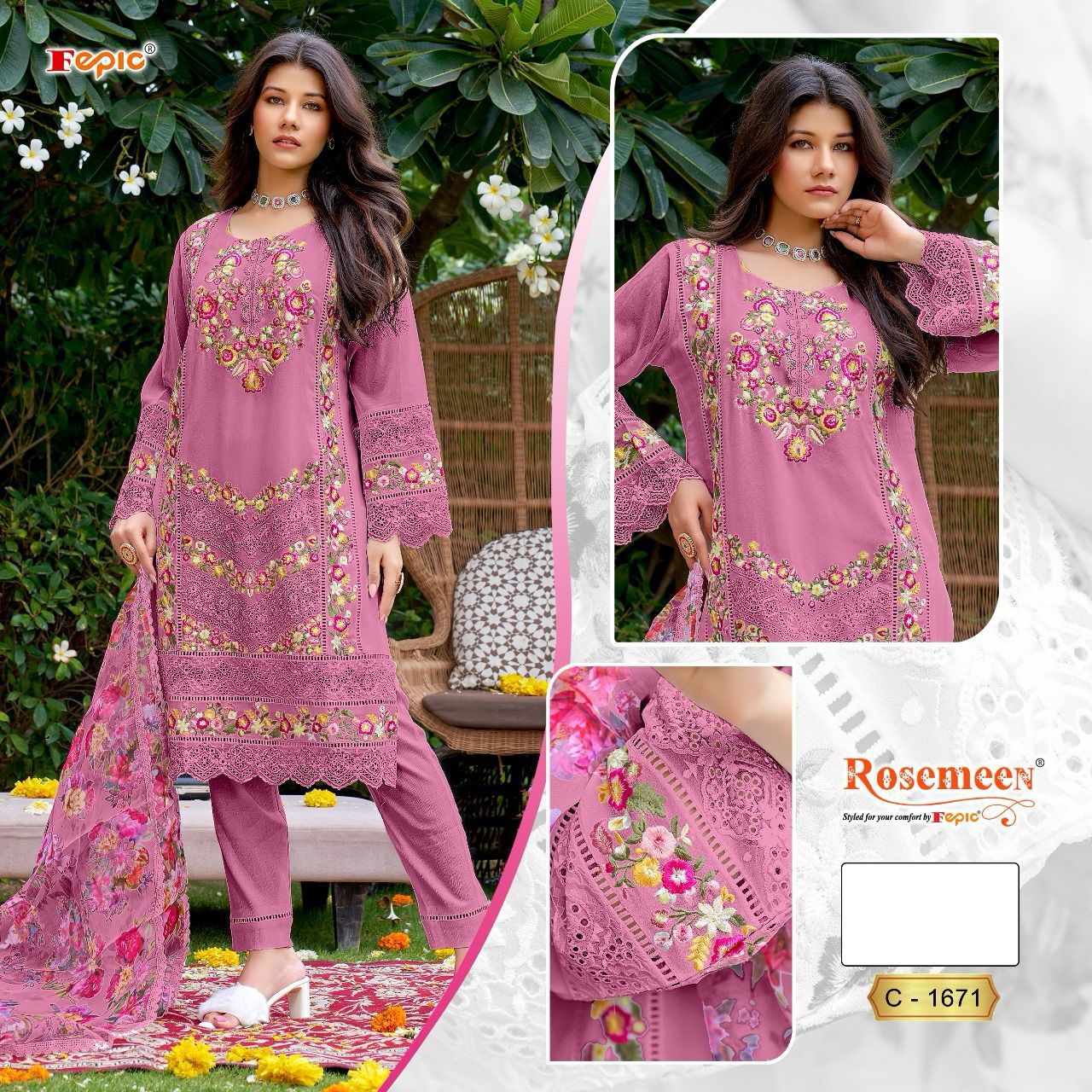 FEPIC C 1671 ROSEMEEN PAKISTANI SUITS IN INDIA