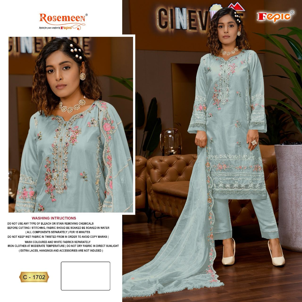 FEPIC C 1702 ROSEMEEN PAKISTANI SUITS