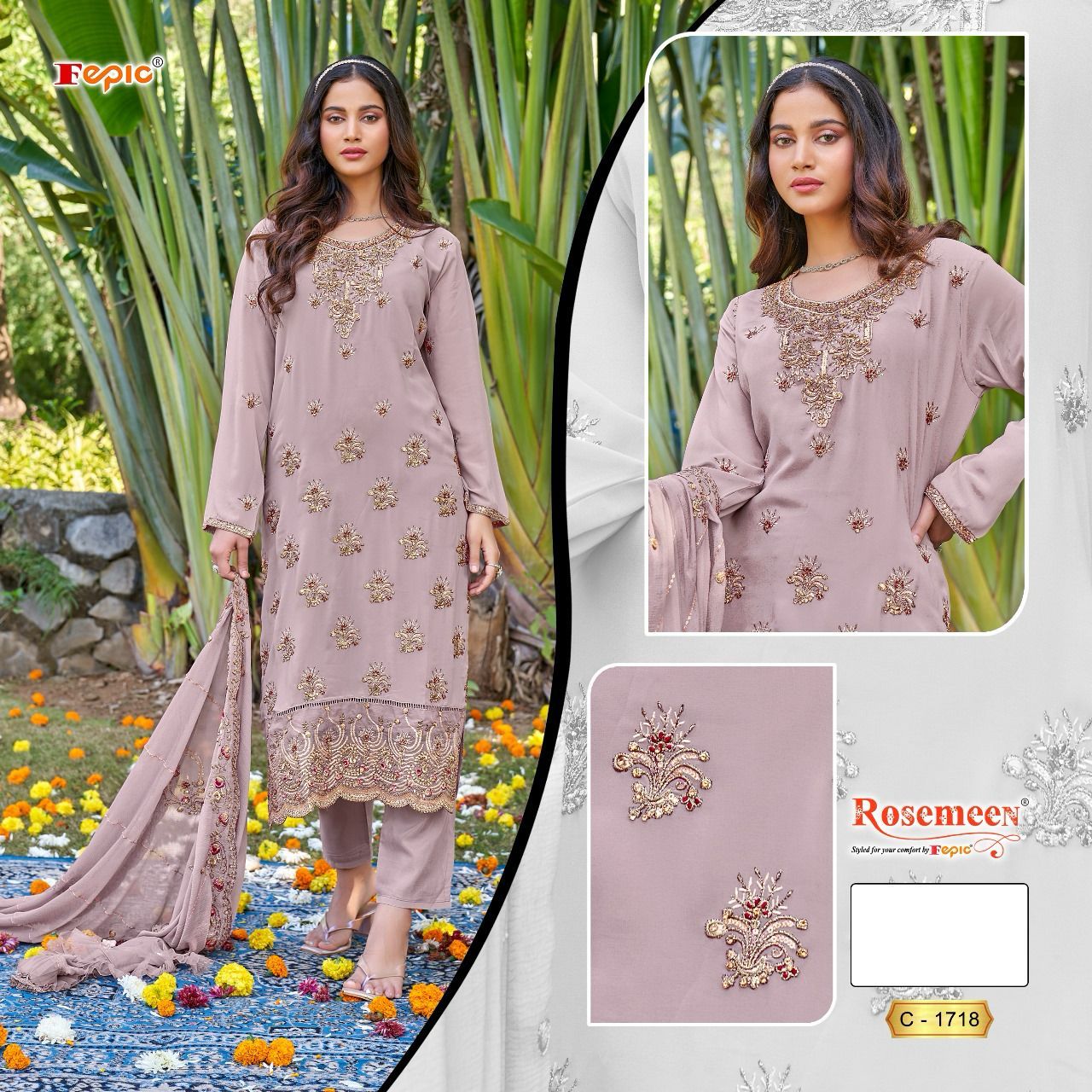 FEPIC C 1718 ROSEMEEN PAKISTANI SUITS IN INDIA