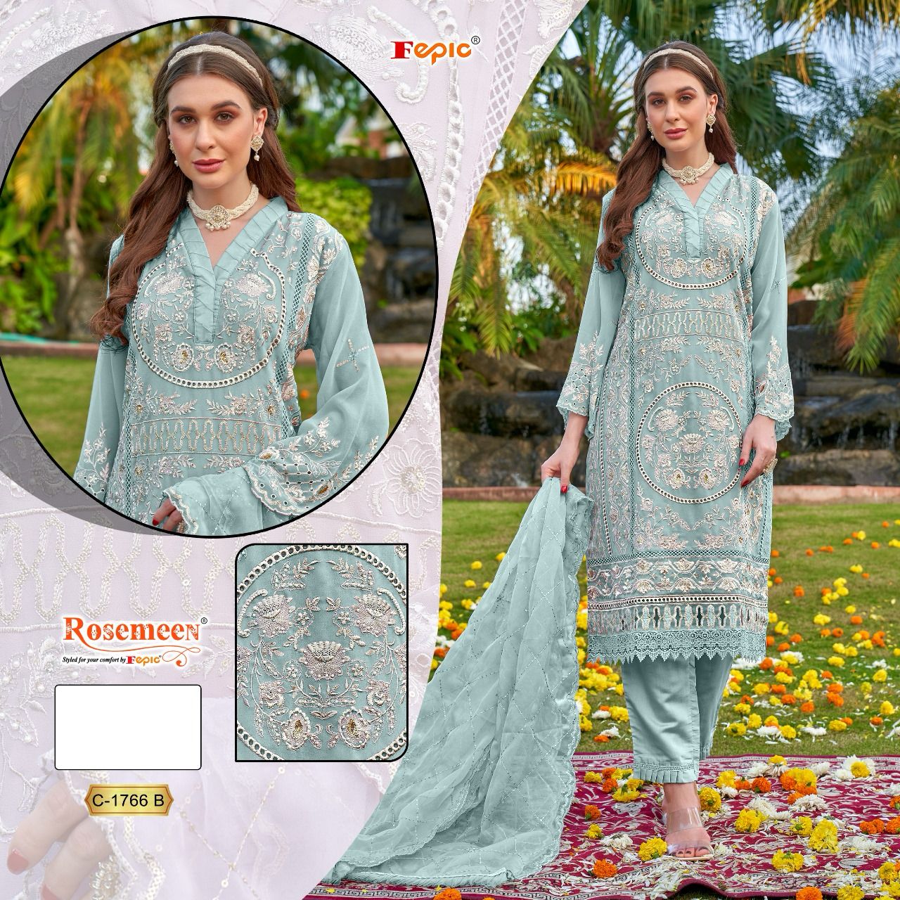 FEPIC C 1766 ROSEMEEN PAKISTANI SUITS IN INDIA