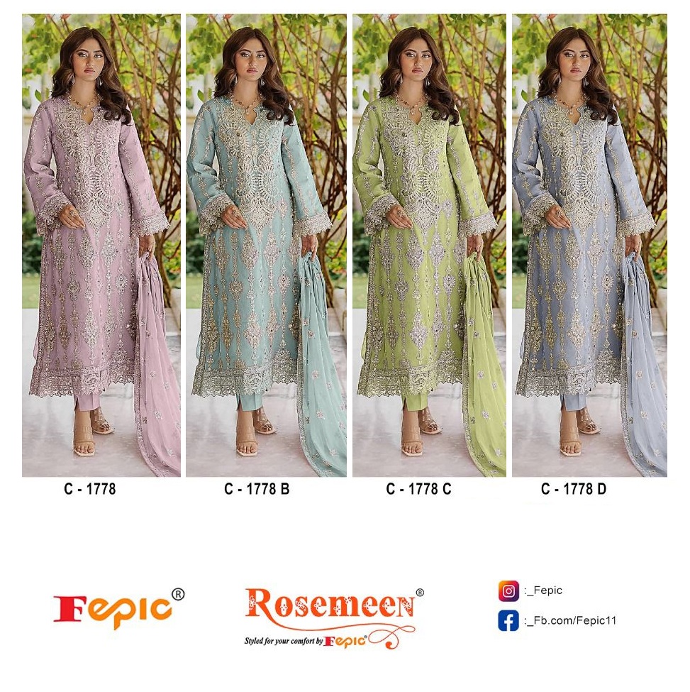 FEPIC C 1778 ROSEMEEN PAKISTANI SUITS IN INDIA