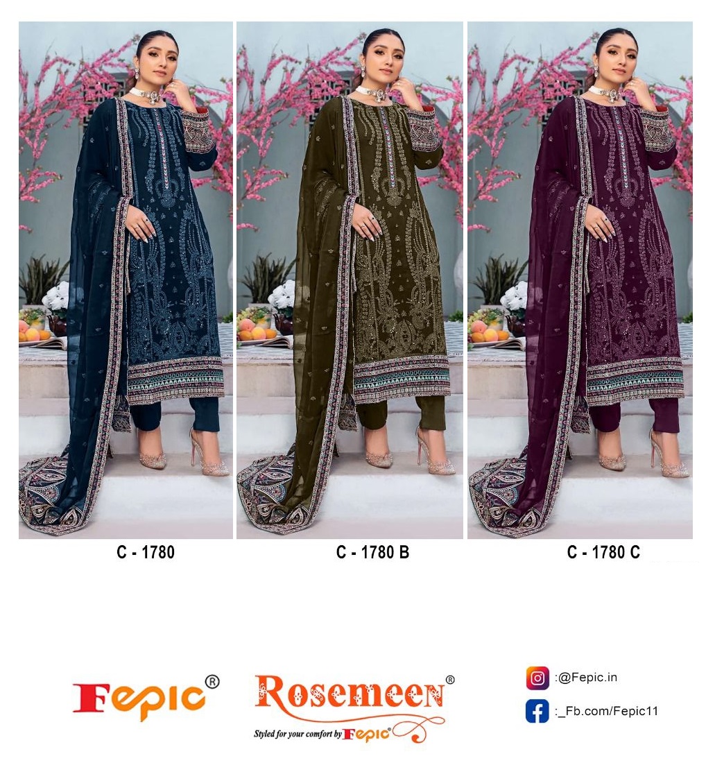 FEPIC C 1780 ROSEMEEN PAKISTANI SUITS IN INDIA