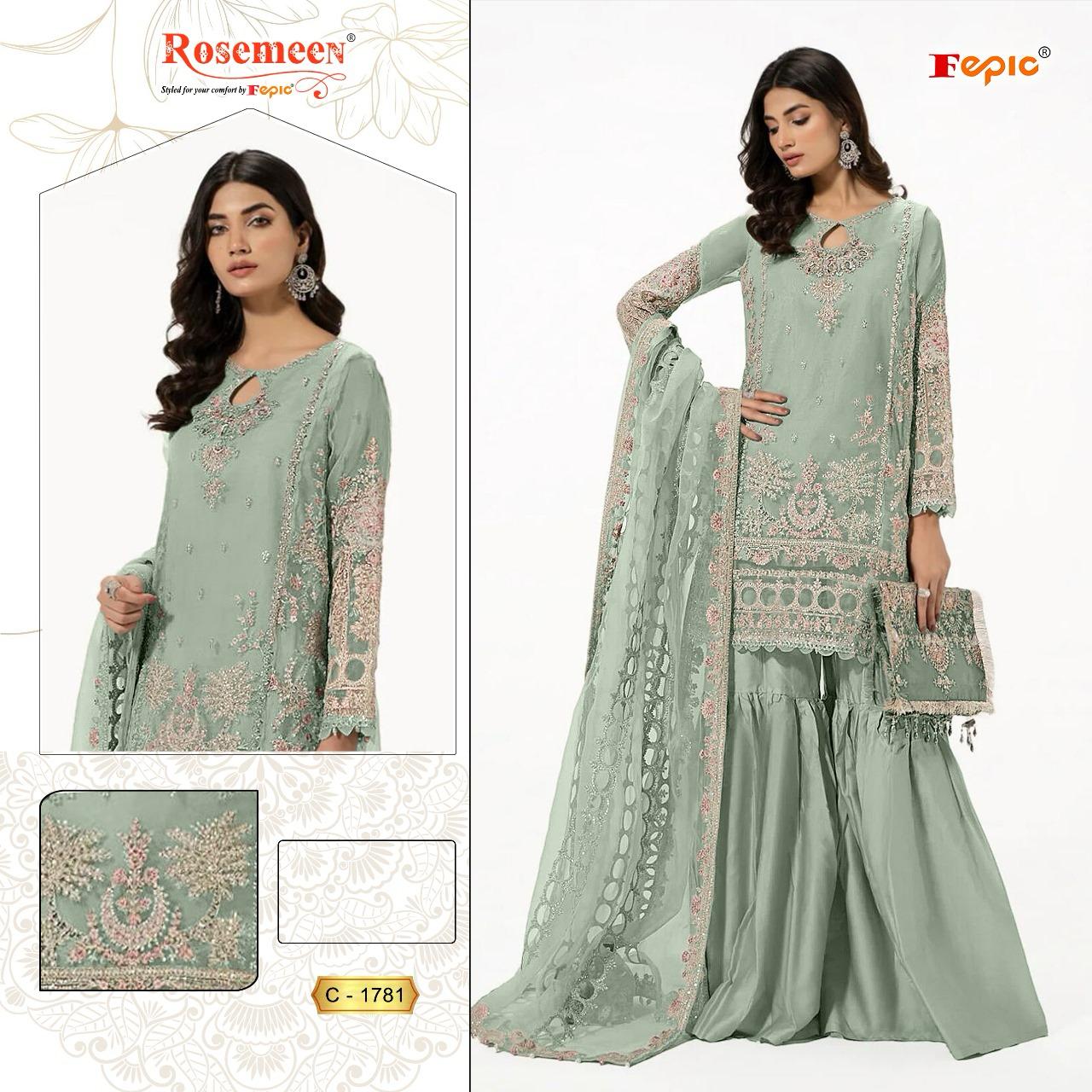 FEPIC C 1781 ROSEMEEN PAKISTANI SUITS IN INDIA