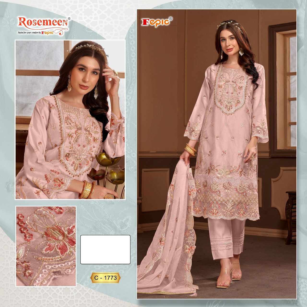 FEPIC C 1773 ROSEMEEN PAKISTANI SUITS IN INDIA