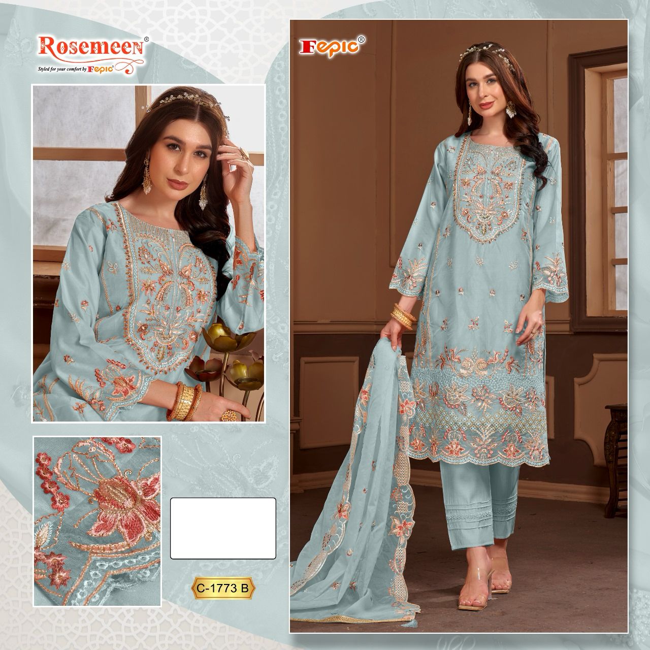 FEPIC C 1773 ROSEMEEN PAKISTANI SUITS IN INDIA