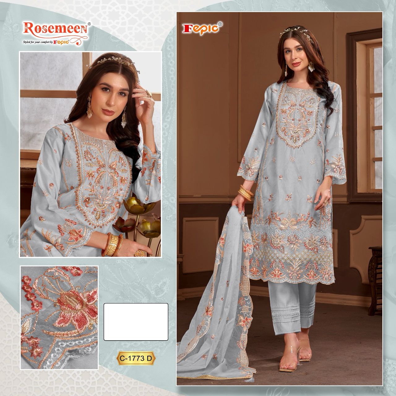 FEPIC C 1773 ROSEMEEN PAKISTANI SUITS IN INDIA